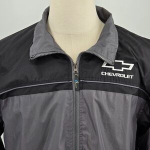 I5 Apparel Chevrolet  Windbreaker Size L Black and Gray Full Zip